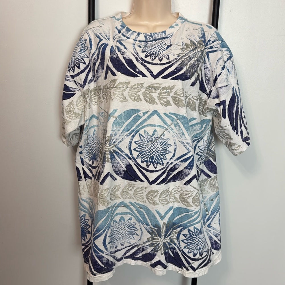 Vintage 80s Simply Basic Graphic Tee Cotton Short Sleeve Men Size L